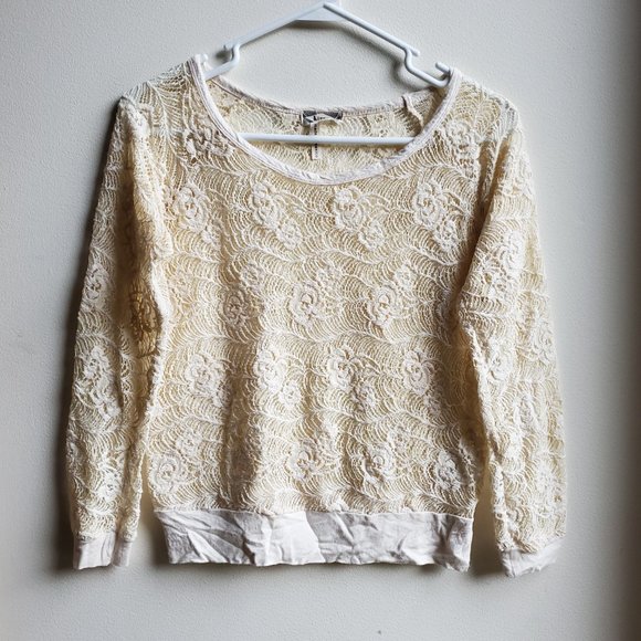 Kirra Cream Lace Floral Jersey Size Small - Picture 5 of 15